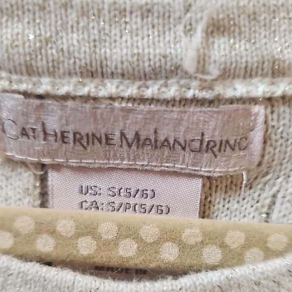 Catherine Malandrino NWT Cream Cable Knit Dress with Bow Accents Size 5/6 - Picture 3 of 10